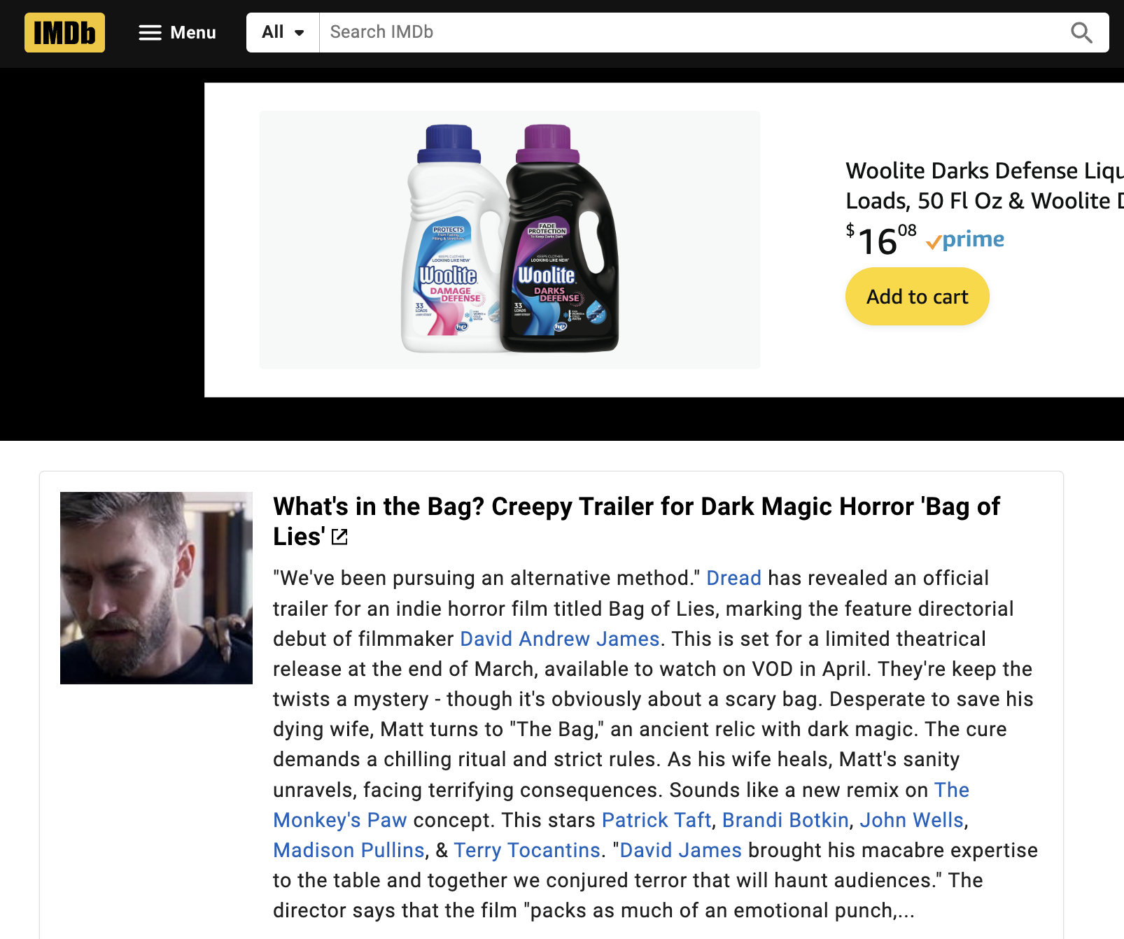 What's in the Bag? Creepy Trailer for Dark Magic Horror 'Bag of Lies'
